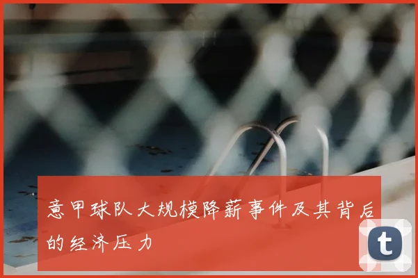 意甲球队大规模降薪事件及其背后的经济压力